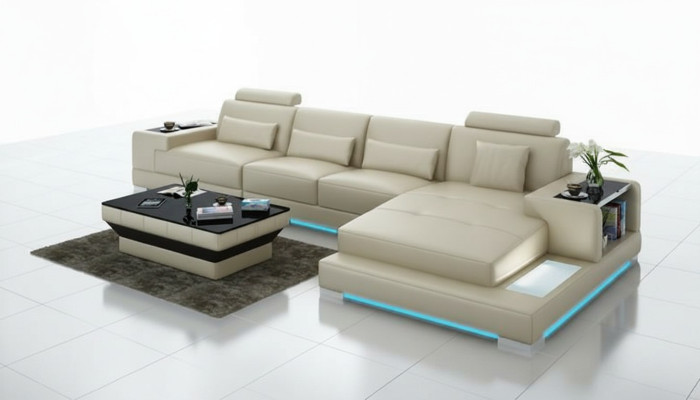Ledersofa Couch Wohnlandschaft Ecksofa Eck Modern Sofa Design Garnitur