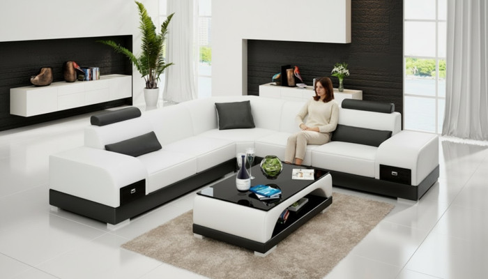 Ledersofa Couch Wohnlandschaft Ecksofa Eck Sofa Modern Design Garnitur