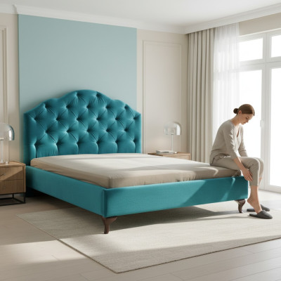 Designer Bett Betten Ehebett Doppelbett Polsterbett Lederbett - Model CL-4