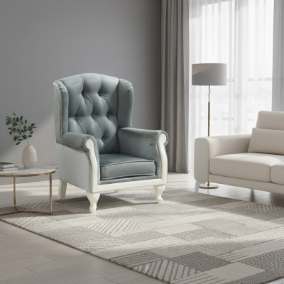 Chesterfield Ohrensessel Sessel Polster Fernseh Büro Couch leder Textil