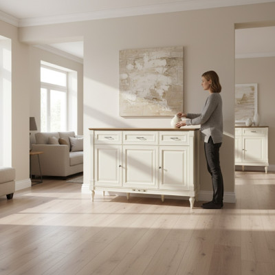 Klassische Kommode Vitrine Kommoden Vitrinenschrank Kommodenschrank FL-K3