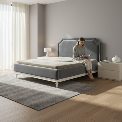 Designer Bett Betten Ehebett Doppelbett Polsterbett Lederbett - Model FL-B2