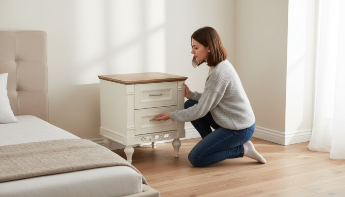 Klassischer Nachtschrank Nachttisch Massiv Konsole Ablage Schlafzimmer FL-SZN