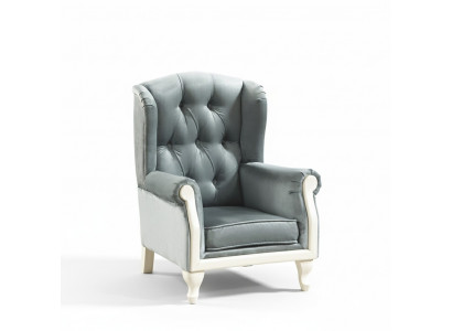 Chesterfield Ohrensessel Sessel Polster Fernseh Büro Couch Echtes Leder