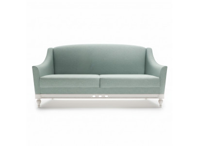 Chippendale Sofa 3 Sitzer Landhaus Stoffsofa mit Holz Designer Garnitur