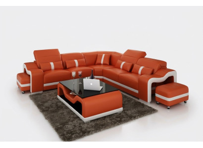 Ledersofa Couch Wohnlandschaft Ecksofa Sofa Eck Modern Design Garnitur