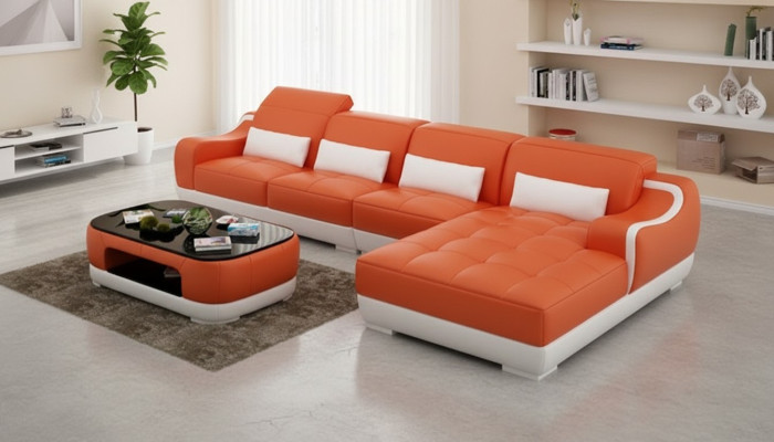 Ledersofa Sofa Couch Wohnlandschaft Eck Ecksofa Modern Design Garnitur