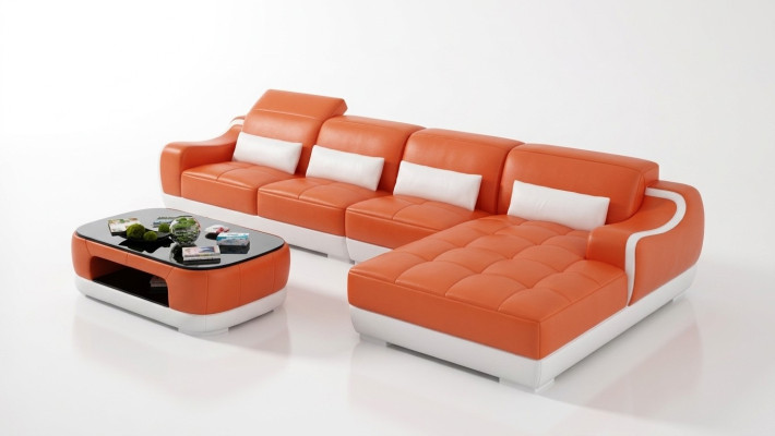Ledersofa Sofa Couch Wohnlandschaft Eck Ecksofa Modern Design Garnitur