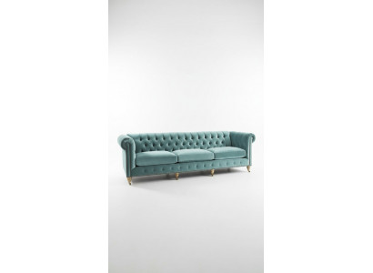 Chesterfield 3 Sitzer Sofa Couch Textil Leder Samt Garnitur Polster Sitz Neu
