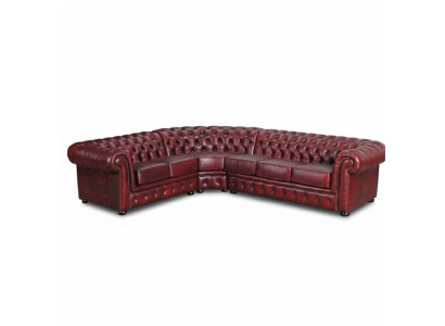 Ecksofa Sofa Couch Polster Eckgarnitur Eck Chesterfield 100% Leder Sofort