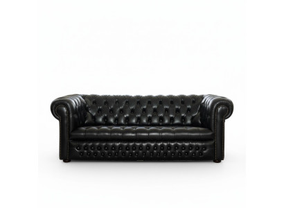 Schwarze Chesterfield Sofa 3+1 Sitzer Designer Couchen Sofagarnitur