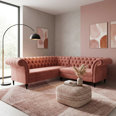 Chesterfield Ecksofa Eckcouch Designer Sofa Couch Samt Ledersofa