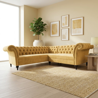 Chesterfield Ecksofa Eckcouch Designer Sofa Couch Samt Ledersofa