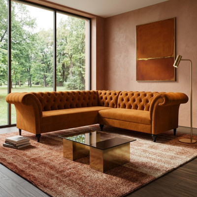 Chesterfield Ecksofa Eckcouch Designer Sofa Couch Samt Ledersofa