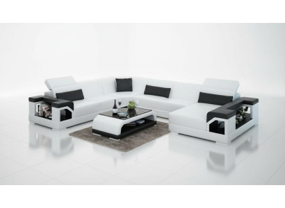 Ledersofa Couch Wohnlandschaft Ecksofa Eck Garnitur Design Modern Sofa G8014 Neu