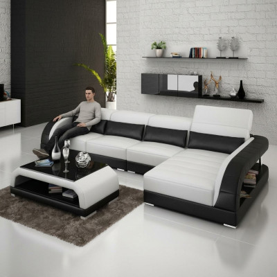 Ledersofa Couch Sofa Wohnlandschaft Eck Modern Ecksofa Design Garnitur