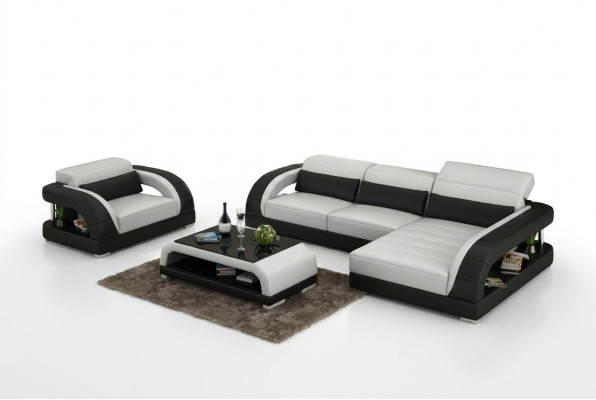 Ledersofa Couch Wohnlandschaft Ecksofa Sessel Set Garnitur Design Sofa