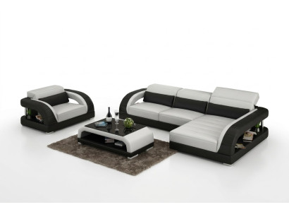 Ledersofa Couch Wohnlandschaft Ecksofa Sessel Set Garnitur Design Sofa