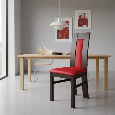 MASSIVHOLZ STUHL HOLZ DESIGNER ROT STUHL ESSZIMMERSTUHL KLASSISCH DEKORATIVE