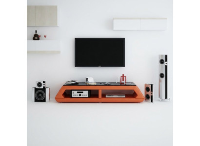 RTV TV Sideboard Leder Glas Tisch Fernseh Schrank Tisch Lowboard Mo.B 