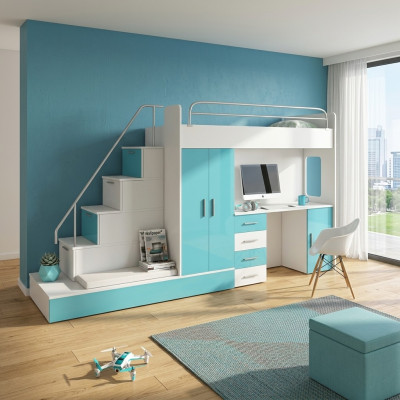 Doppelstockbett Etagenbett Bett Kleiderschrank Jugendzimmer Schrank Schreibtisch
