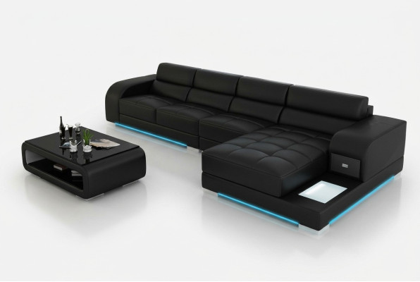 Ledersofa Sofa Couch Wohnlandschaft Eck Modern Ecksofa Design Garnitur