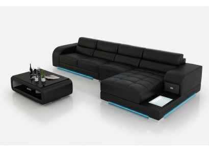 Ledersofa Sofa Couch Wohnlandschaft Eck Modern Ecksofa Design Garnitur