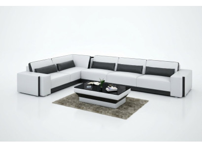 Ledersofa Couch Wohnlandschaft Eck Modern Ecksofa Design Garnitur Sofa