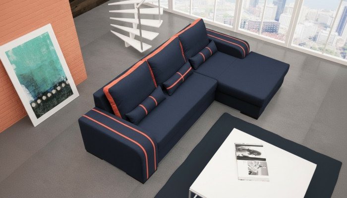 Sofa Schlafsofa mit Bettfunktion, Bettkasten - Ecksofa Couch, NEU im Design