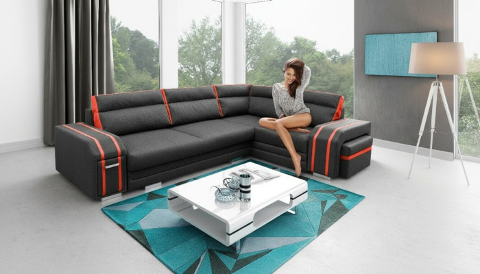 Sofa Schlafsofa Designer Sofa mit Bettfunktion - Bettkasten Ecksofa Couch Sofas