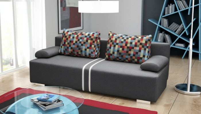 Schlafsofa 3-Sitzer mit Schlaffunktion, Bettkasten und Klappcouch - Designer Sofa