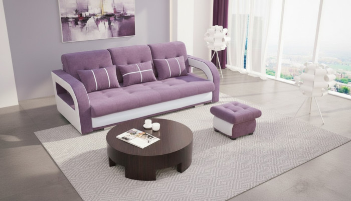Schlafsofa Klappcouch 3-Sitzer Schlaffunktion + Bettkasten Couch Sofa Klappsofa