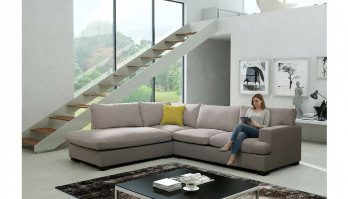 Designer Sofa Ecksofa Stoffsofa System Sofa Textil Samt Eckcouch Couch NEU