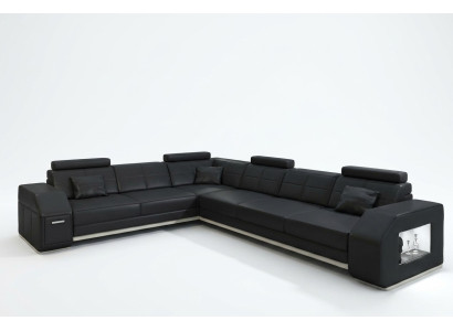 Ecksofa Ledersofa Sofa Couch Polster Sitz Ecke Garnitur Wohnlandschaft Ebern S