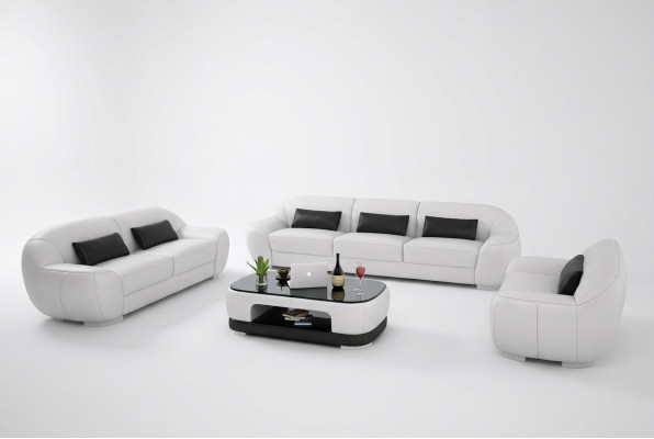 Sofagarnitur 3+2+1 Couch Polster Sitz Leder Garnitur Designer Set Neu Homberg W