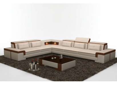 Modern Ecksofa Couch Leder Polster Design Sofa Garnitur Wohnlandschaft