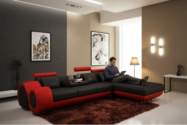 Elegantes Wohnen Luxuriöses Ecksofa in perfekter L-Form Sofa Wohzimmer