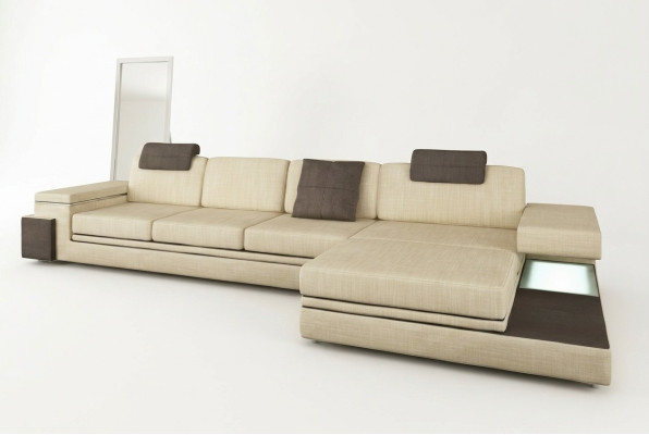 Design Ledersofa Sofa Couch Polster Wohnlandschaft Garnitur Eck Textil