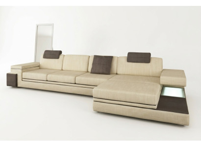 Design Ledersofa Sofa Couch Polster Wohnlandschaft Garnitur Eck Textil