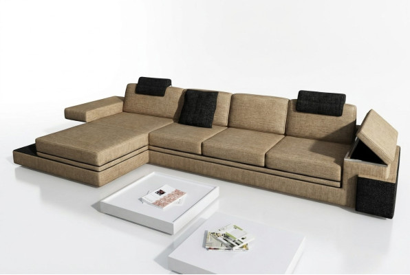 Design Ledersofa Sofa Couch Polster Garnitur Wohnlandschaft Eck Textil
