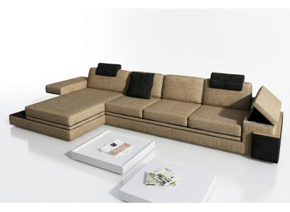 Design Ledersofa Sofa Couch Polster Garnitur Wohnlandschaft Eck Textil