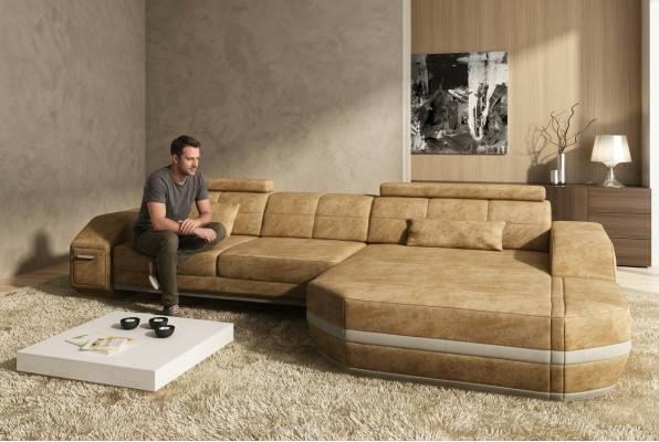 Ecksofa Sofa Couch Polster Design Wohnlandschaft Design Eckgarnitur