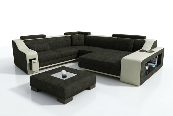 Design Ecksofa Sofa Couch Polster Sitz Sofas Eck Garnitur Textil Leder