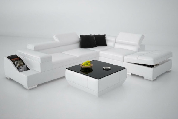 Ledersofa Sofa Couch Modern Wohnlandschaft Ecksofa Eck Design Garnitur