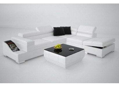 Ledersofa Sofa Couch Modern Wohnlandschaft Ecksofa Eck Design Garnitur