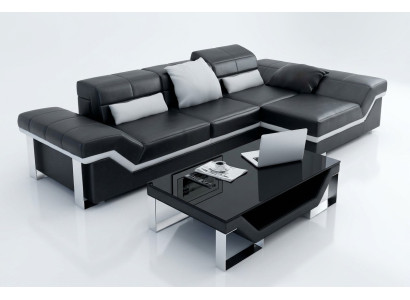 Ledersofa Sofa Couch Wohnlandschaft Ecksofa Garnitur Dekor Modern Design