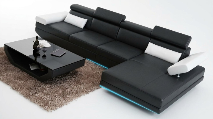 Ledersofa Sofa Couch Wohnlandschaft Ecksofa Modern Garnitur Dekor Design