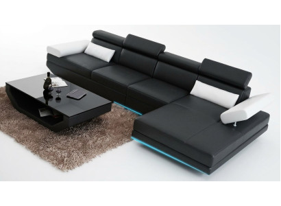 Ledersofa Sofa Couch Wohnlandschaft Ecksofa Modern Garnitur Dekor Design