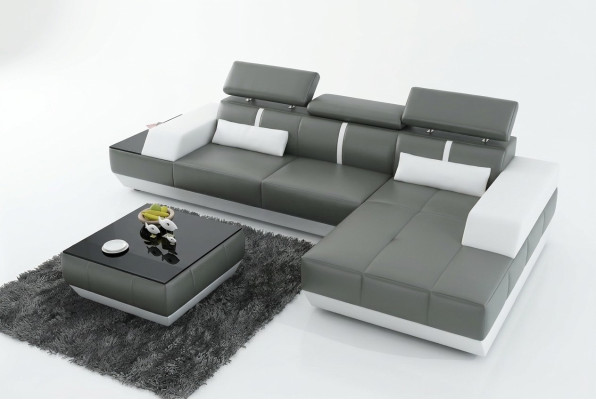 Modern Ledersofa Sofa Couch Design Wohnlandschaft Ecksofa Garnitur Dekor