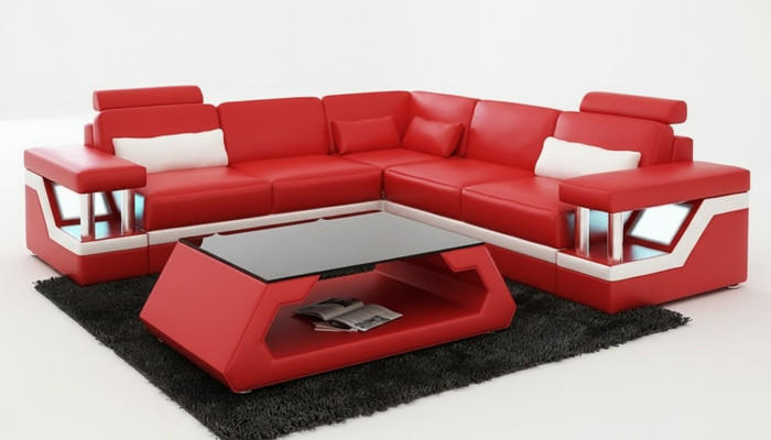 Ledersofa Couch Wohnlandschaft Eck Modern Dekor Ecksofa Design Garnitur